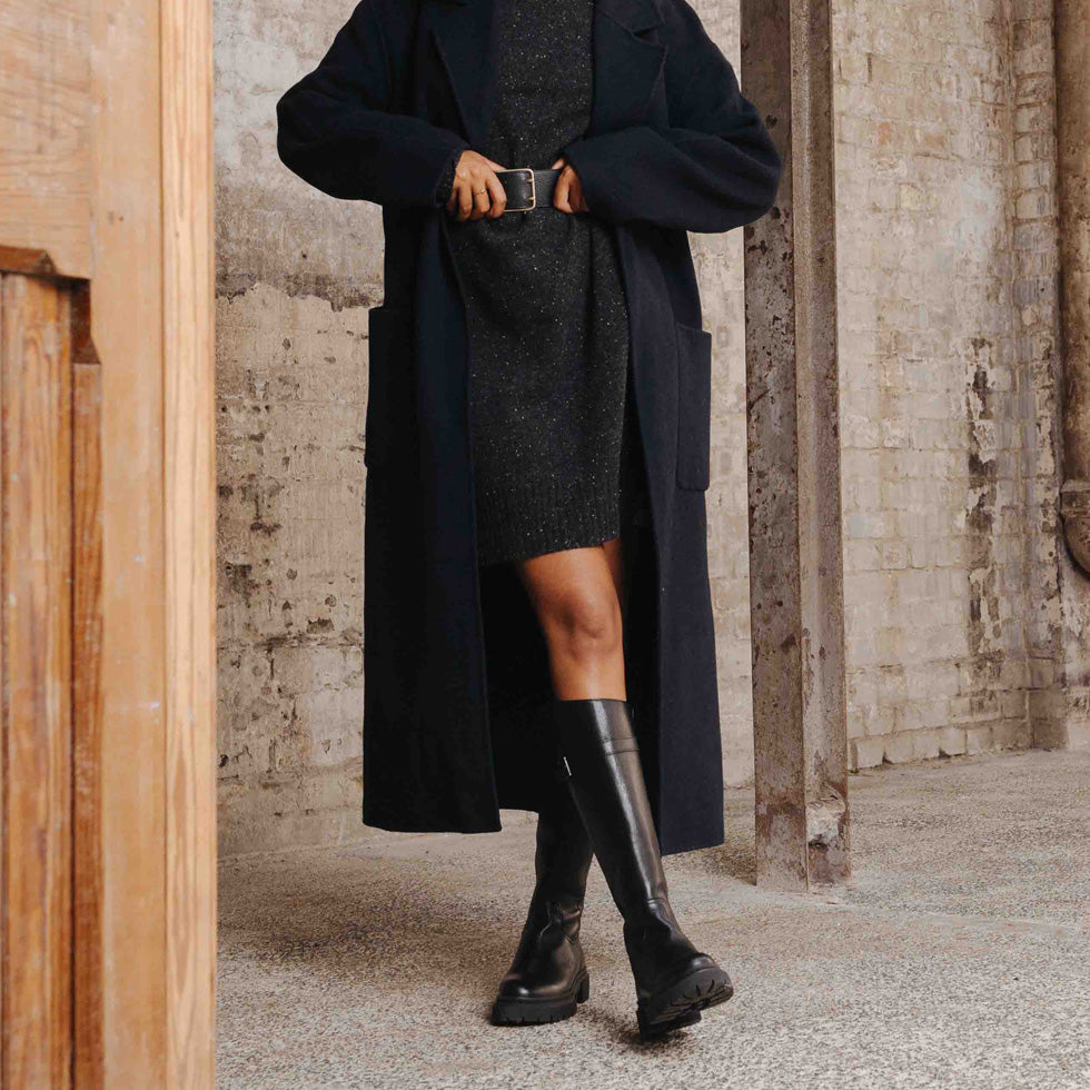 CALI BLACK LEATHER BOOT