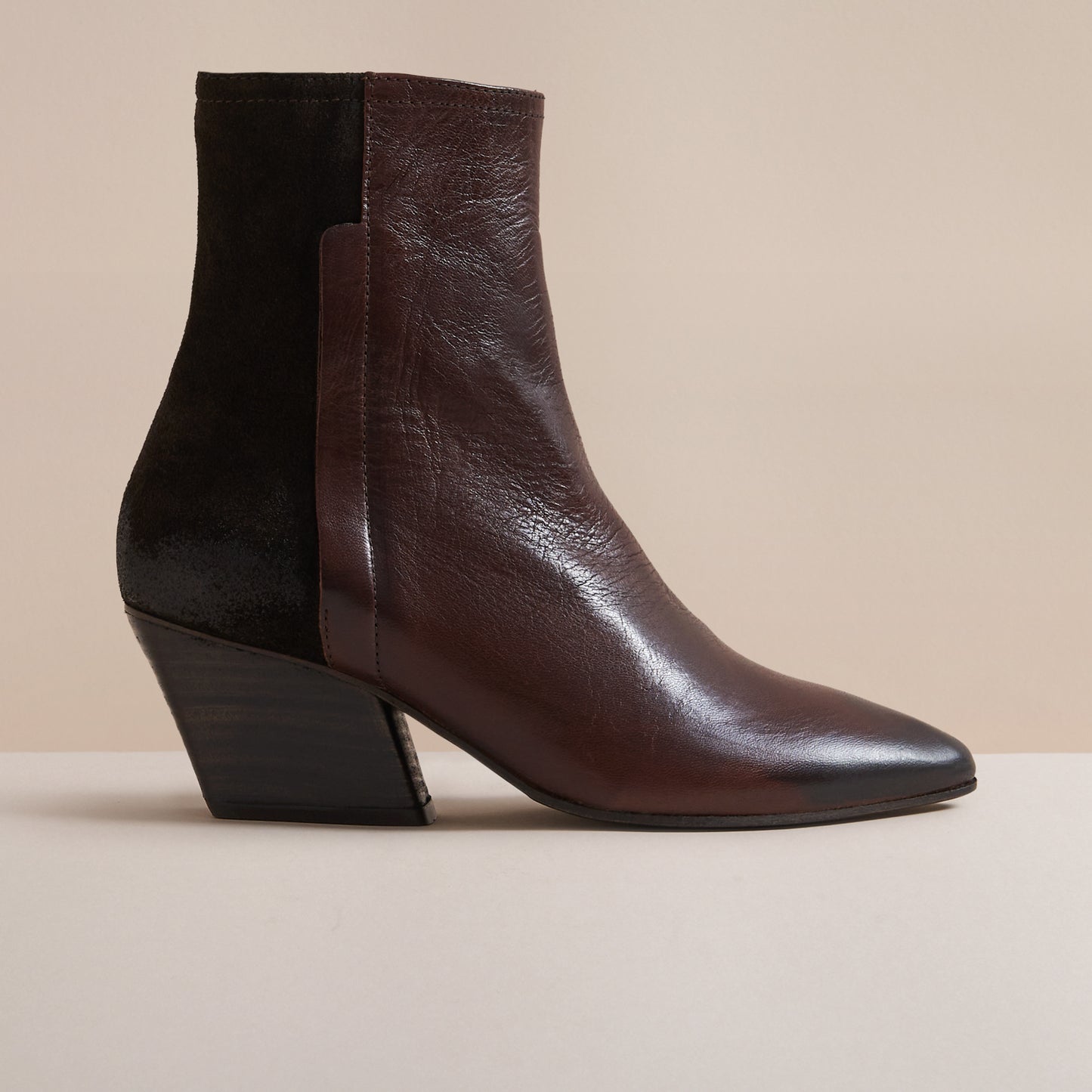 ELM BROWN HEELED ZIP BOOT