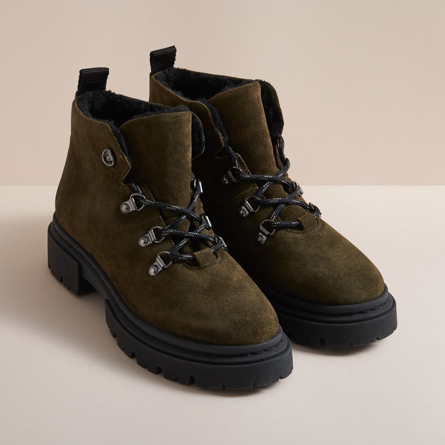 MILLIE KHAKI SUEDE HIKER BOOT
