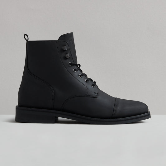 ROWAN BLACK LEATHER BOOT