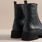 AMBER WOMENS BLACK LEATHER ZIP BOOT