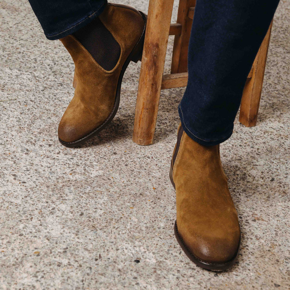 Mens suede hot sale boots