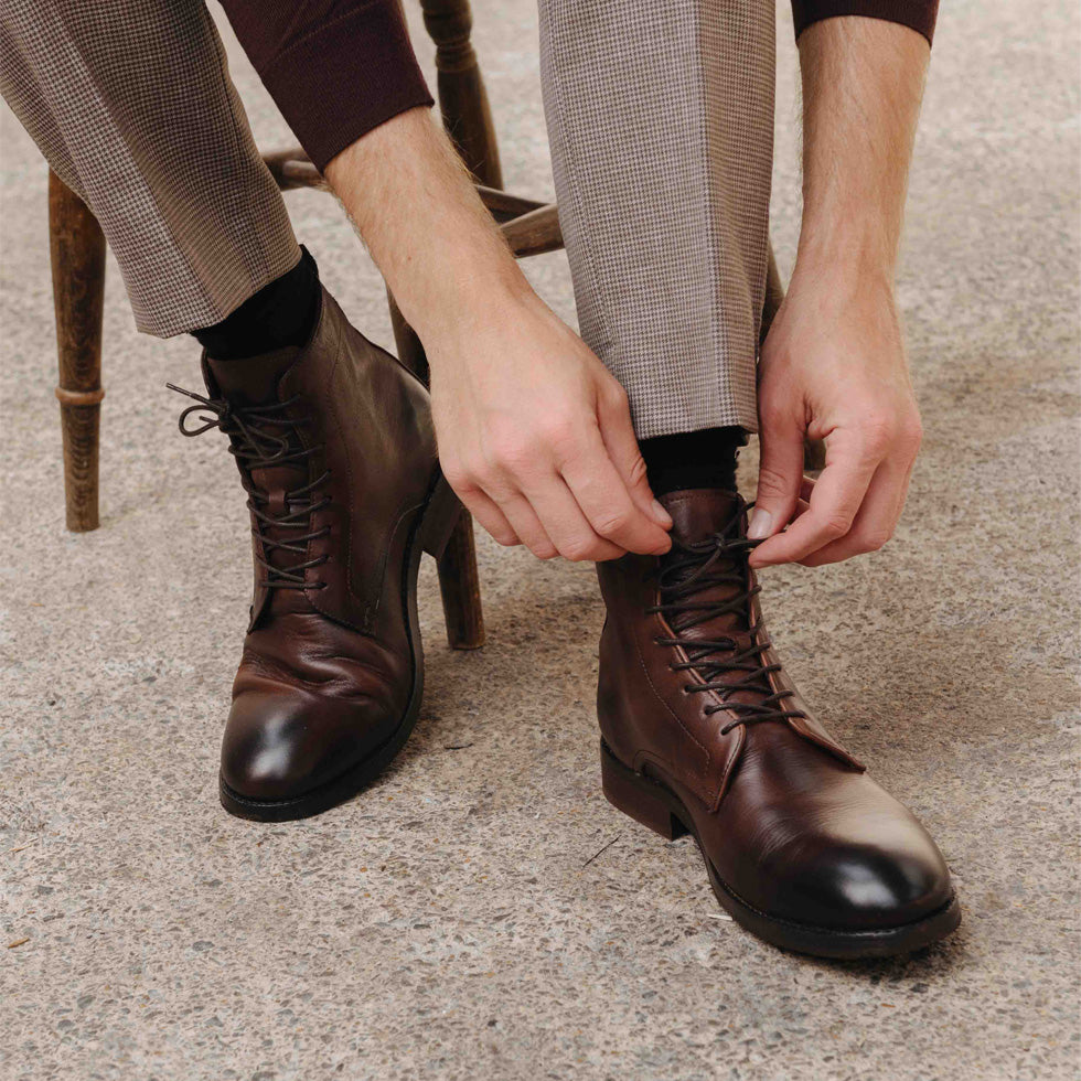 Mens brown hotsell leather boots