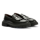 LUELLA WOMENS BLACK WAXY LEATHER SHOES