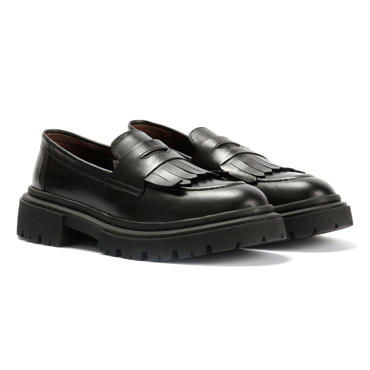 LUELLA WOMENS BLACK WAXY LEATHER SHOES