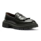 LUELLA WOMENS BLACK WAXY LEATHER SHOES