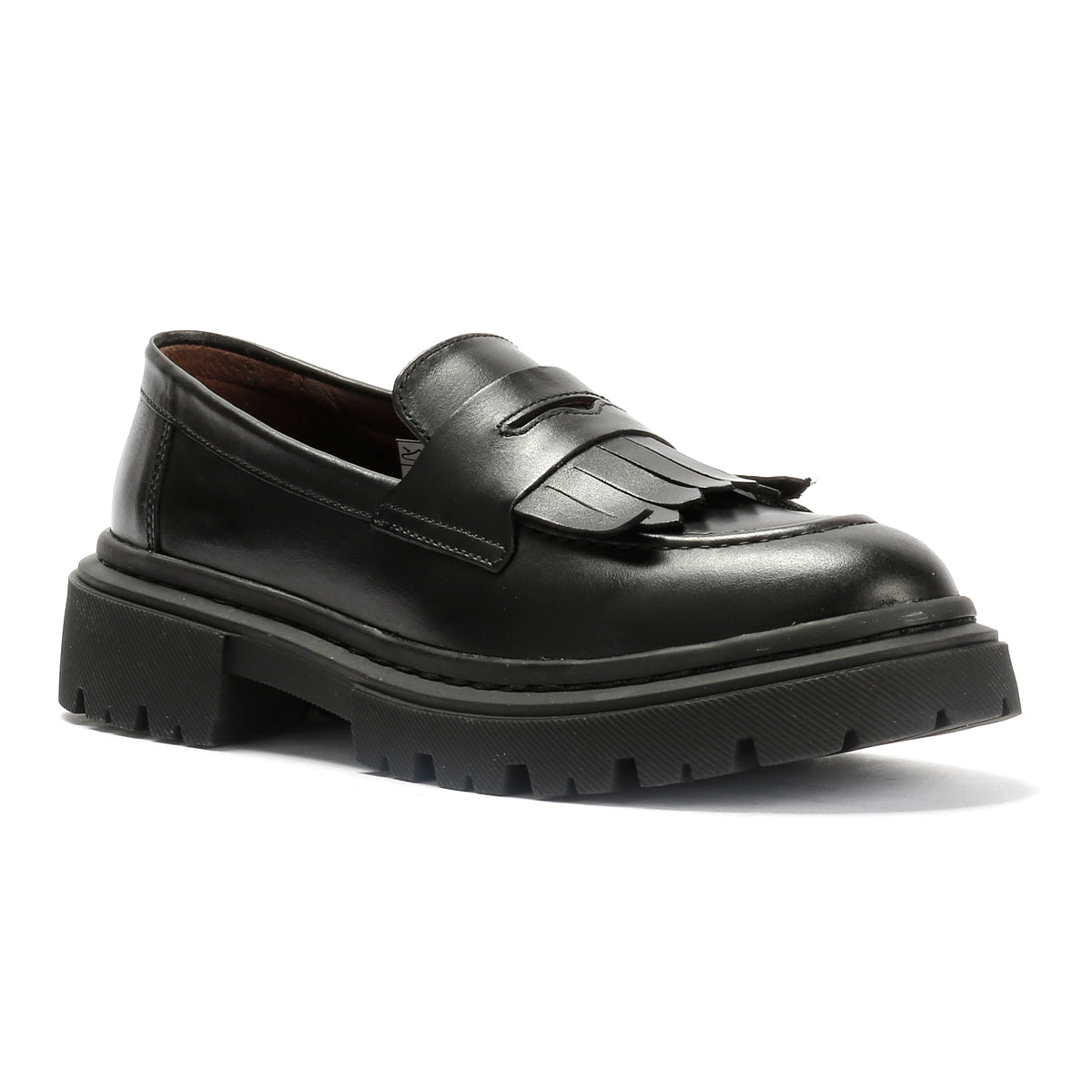 LUELLA WOMENS BLACK WAXY LEATHER SHOES