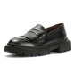 LUELLA WOMENS BLACK WAXY LEATHER SHOES