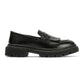 LUELLA WOMENS BLACK WAXY LEATHER SHOES