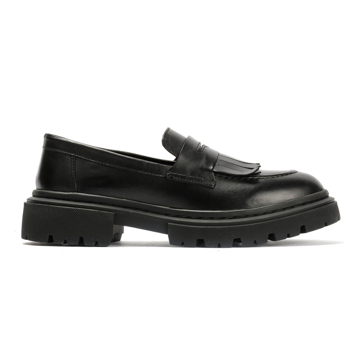 LUELLA WOMENS BLACK WAXY LEATHER SHOES