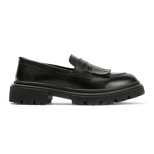 LUELLA WOMENS BLACK WAXY LEATHER SHOES