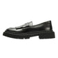 LUELLA WOMENS BLACK WAXY LEATHER SHOES