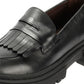LUELLA WOMENS BLACK WAXY LEATHER SHOES