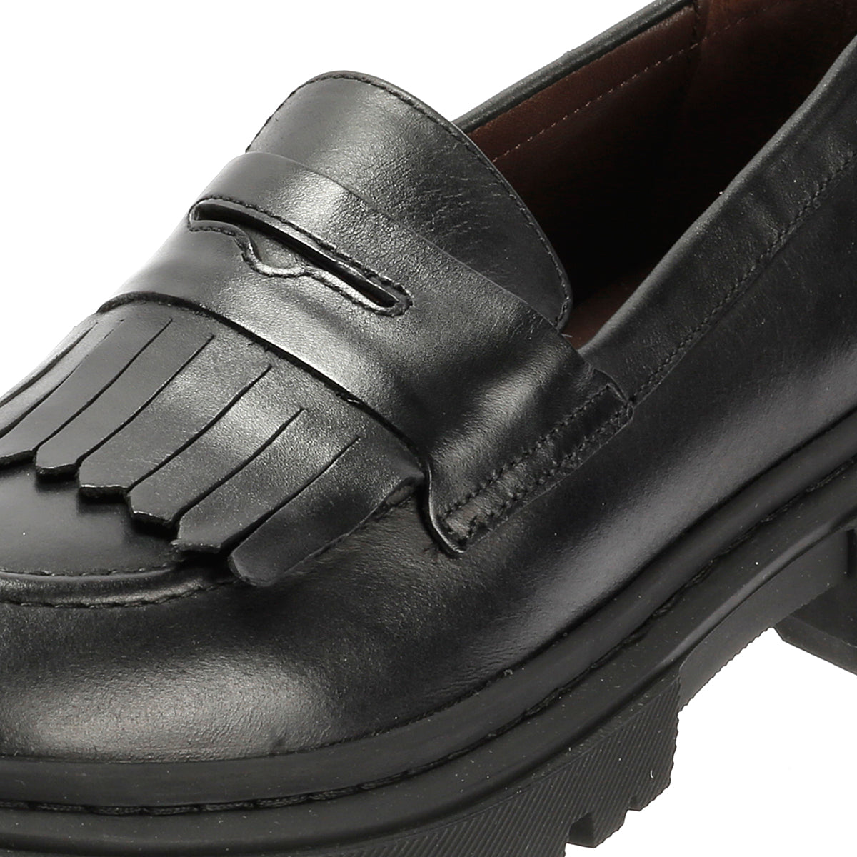 LUELLA WOMENS BLACK WAXY LEATHER SHOES