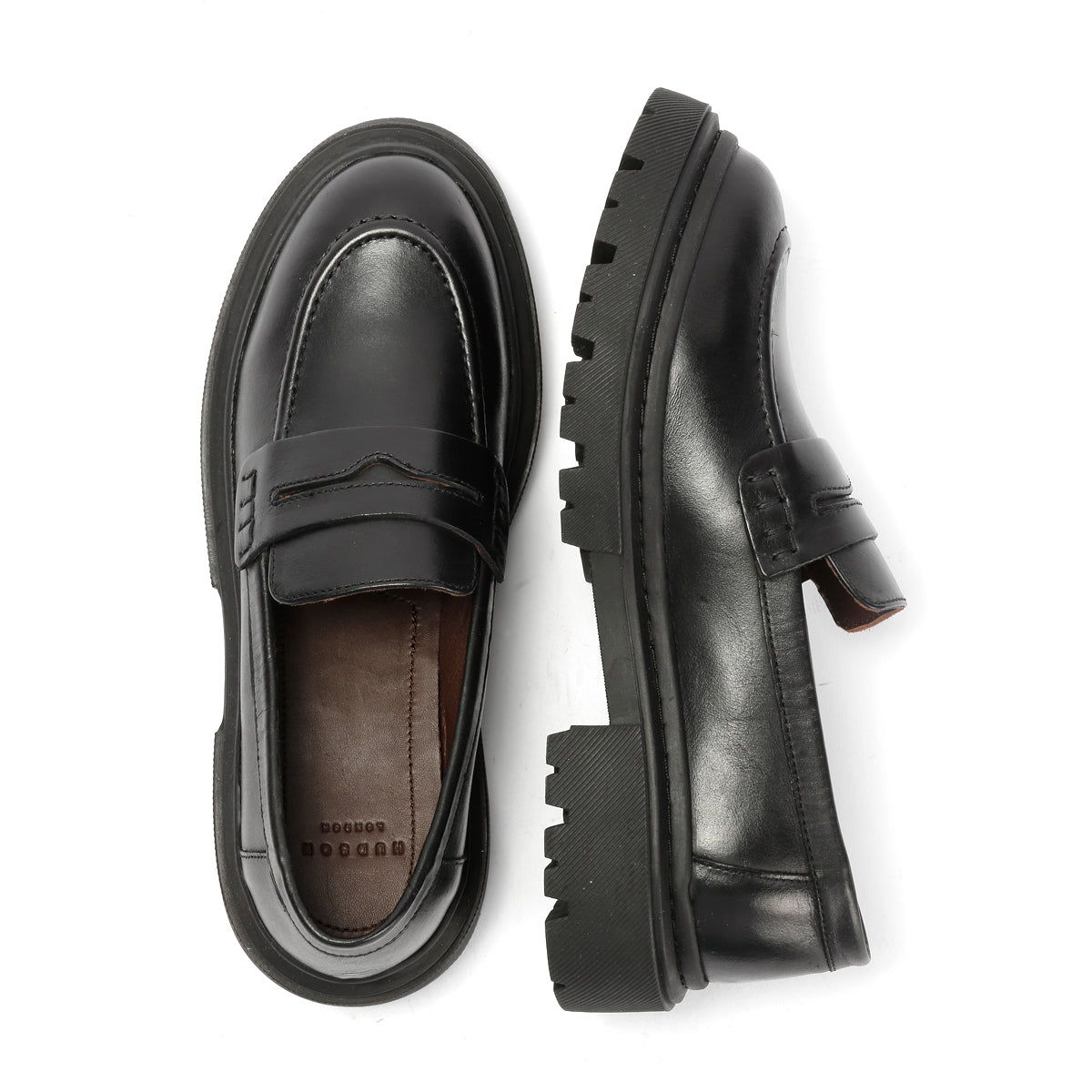 EVIE WOMENS BLACK WAXY LEATHER SHOES