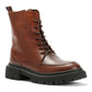 STORM WOMENS BROWN WAXY LEATHER BOOTS