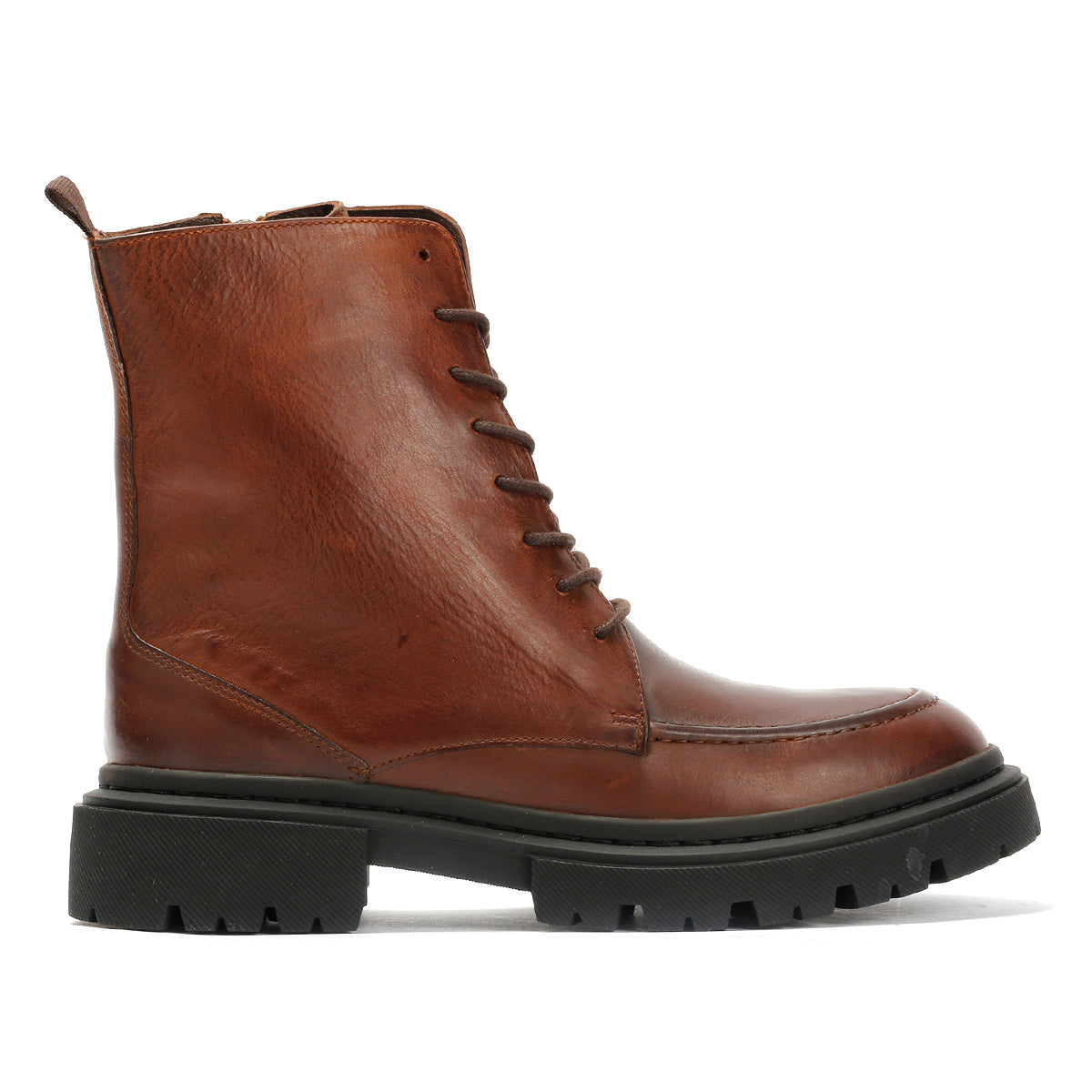STORM WOMENS BROWN WAXY LEATHER BOOTS