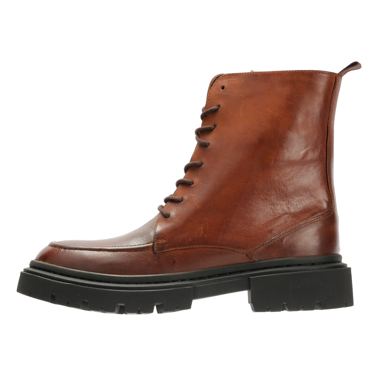 STORM WOMENS BROWN WAXY LEATHER BOOTS