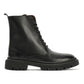 WYNTER WOMENS BLACK WAXY LEATHER BOOTS