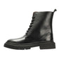 WYNTER WOMENS BLACK WAXY LEATHER BOOTS