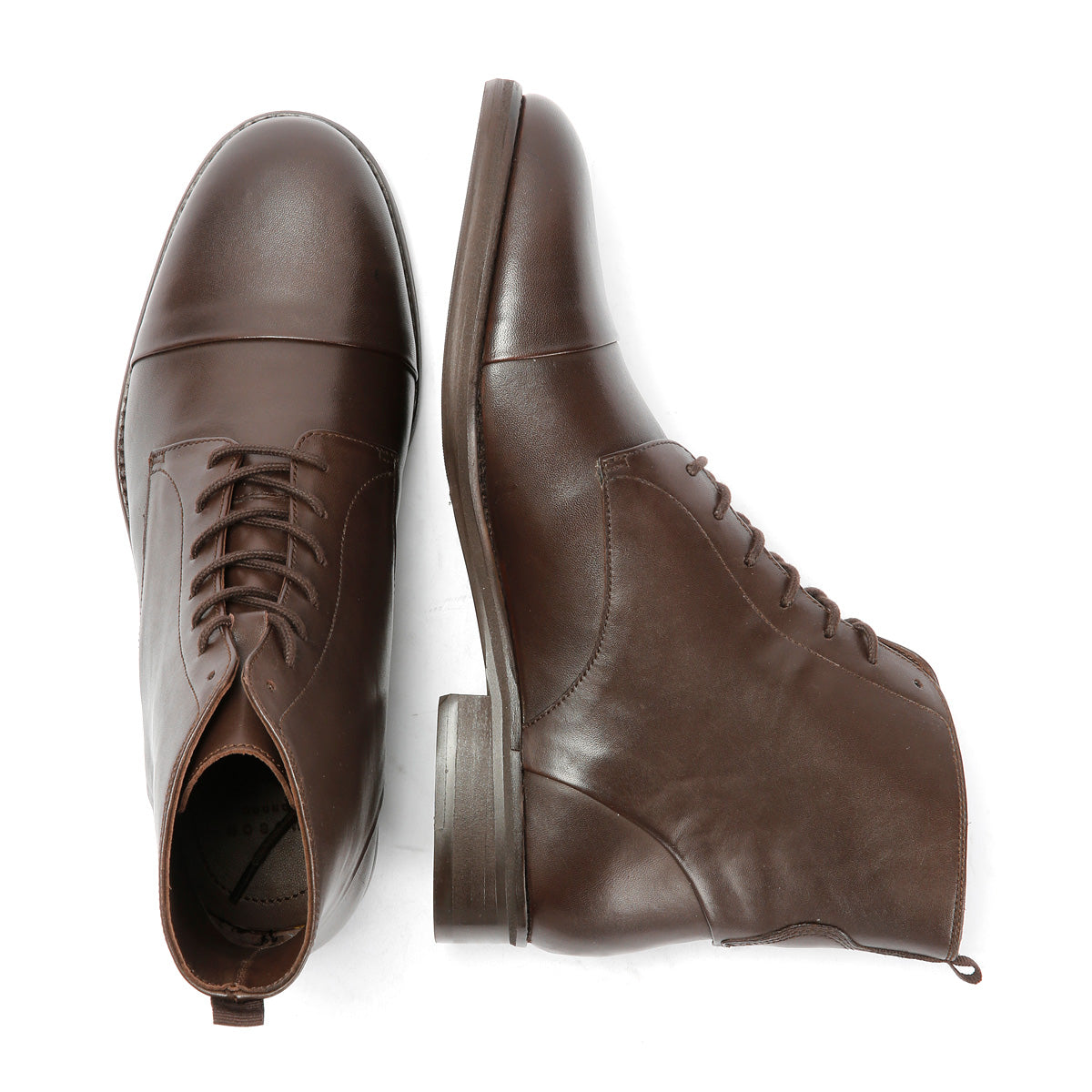 BELLAMY MENS BROWN VEG TAN LEATHER CAP BOOTS