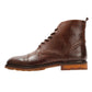 LONDON MENS BROWN TUMBLED LEATHER CAP BOOTS