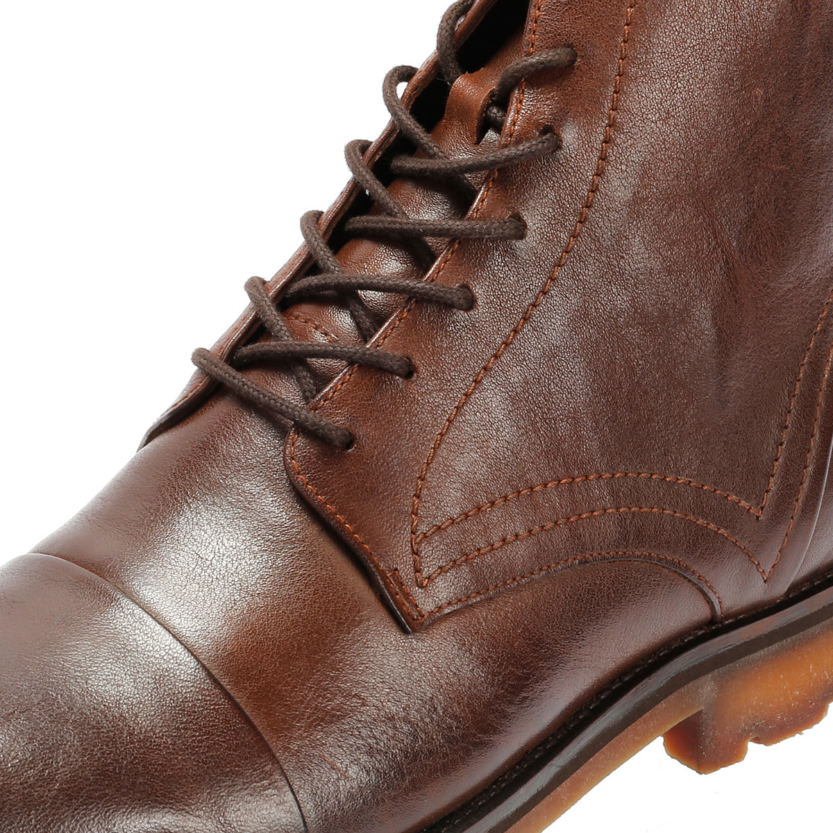 LONDON MENS BROWN TUMBLED LEATHER CAP BOOTS