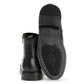 LENNON MENS BLACK WAXY LEATHER RUCHED BOOTS
