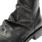 LENNON MENS BLACK WAXY LEATHER RUCHED BOOTS