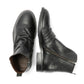 LENNON MENS BLACK WAXY LEATHER RUCHED BOOTS