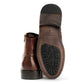 LENNON MENS BROWN WAXY LEATHER RUCHED BOOTS