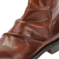 LENNON MENS BROWN WAXY LEATHER RUCHED BOOTS