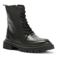 STORM WOMENS BLACK WAXY LEATHER BOOTS