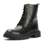 STORM WOMENS BLACK WAXY LEATHER BOOTS