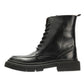 STORM WOMENS BLACK WAXY LEATHER BOOTS