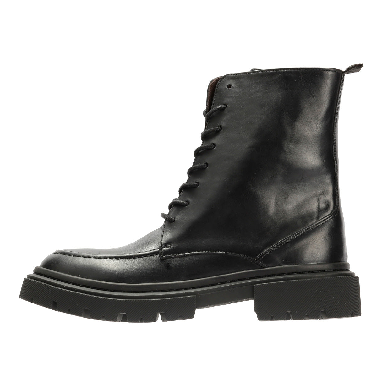 STORM WOMENS BLACK WAXY LEATHER BOOTS