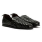 FORNELL MENS BLACK LEATHER WEAVE SANDALS