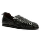 FORNELL MENS BLACK LEATHER WEAVE SANDALS