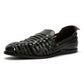 FORNELL MENS BLACK LEATHER WEAVE SANDALS