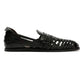 FORNELL MENS BLACK LEATHER WEAVE SANDALS
