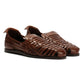 FORNELL MENS BROWN LEATHER WEAVE SANDALS