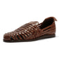 FORNELL MENS BROWN LEATHER WEAVE SANDALS