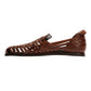 FORNELL MENS BROWN LEATHER WEAVE SANDALS