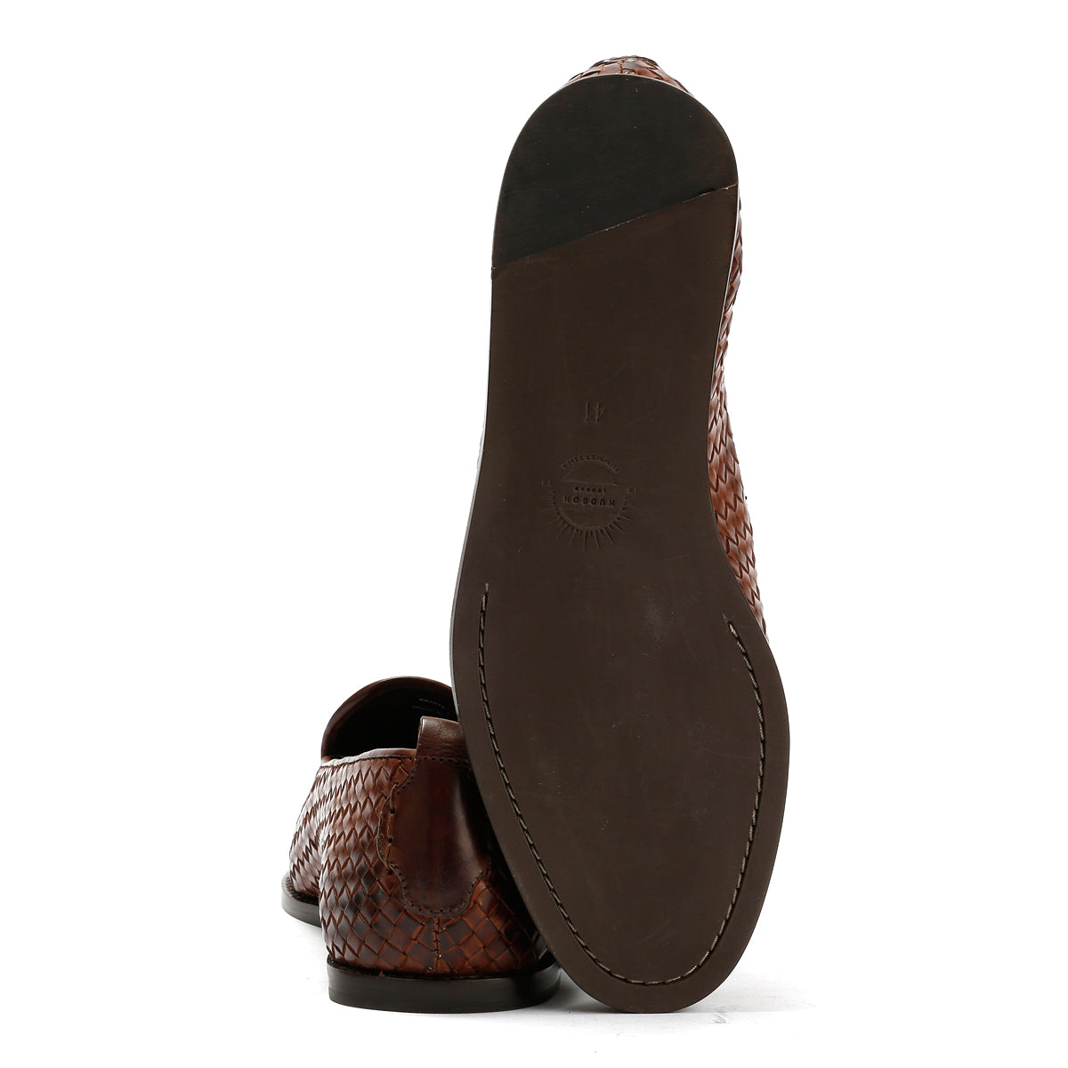 IPANEMA MENS BROWN LEATHER WEAVE SLIP ON