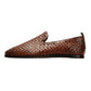 IPANEMA MENS BROWN LEATHER WEAVE SLIP ON