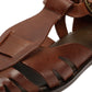 NOVA WOMENS BROWN VEG TANNED  LEATHER SANDAL