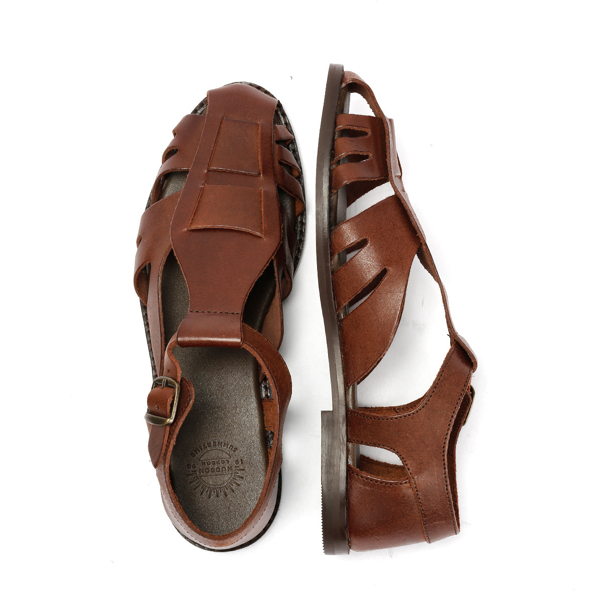 NOVA WOMENS BROWN VEG TANNED  LEATHER SANDAL