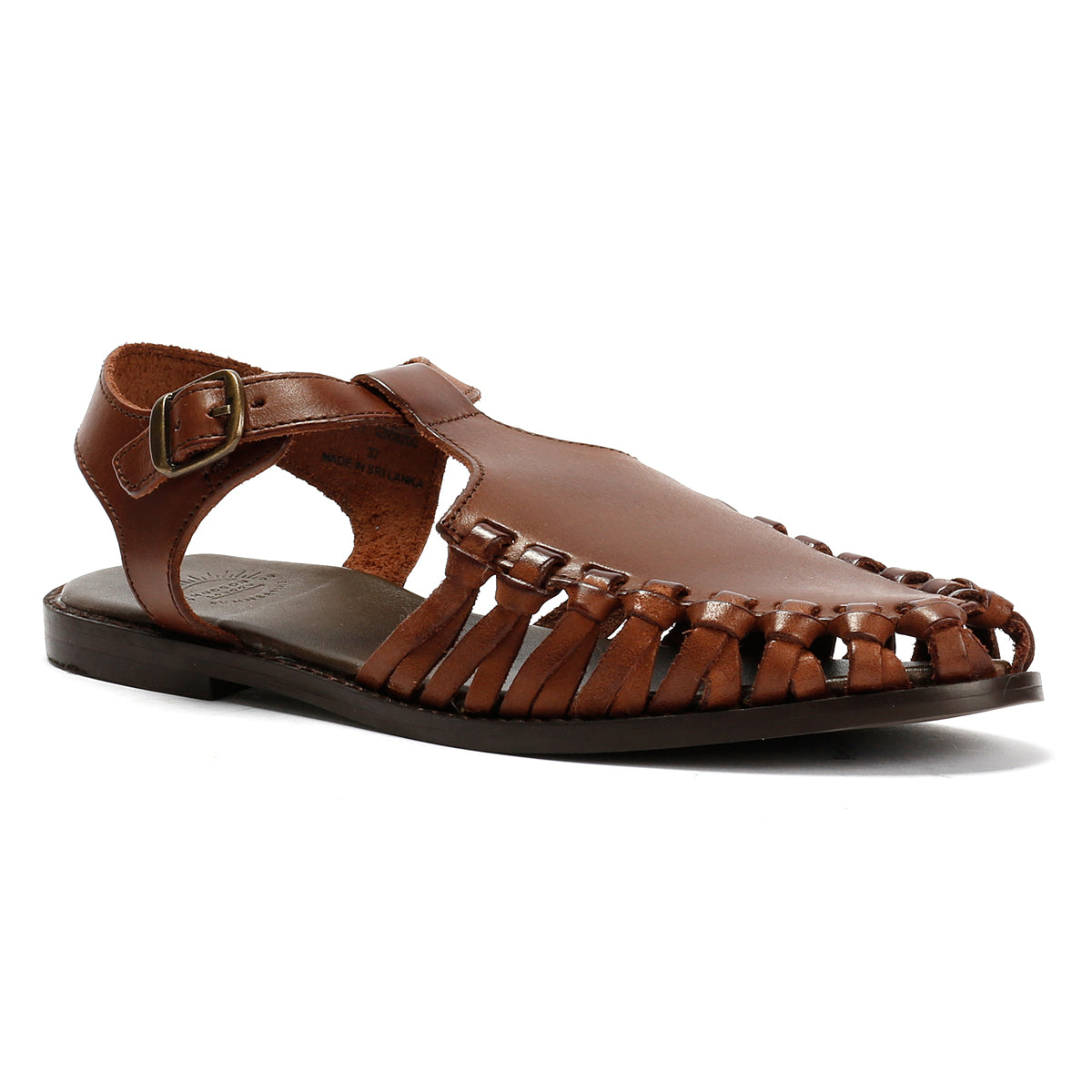 LUNA WOMENS BROWN LEATHER SANDAL