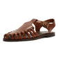 LUNA WOMENS BROWN LEATHER SANDAL