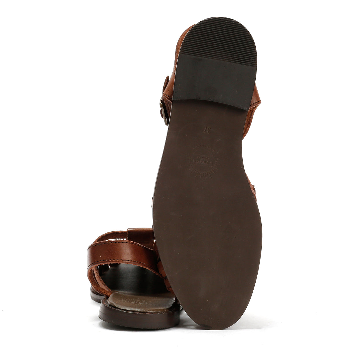 LUNA WOMENS BROWN LEATHER SANDAL